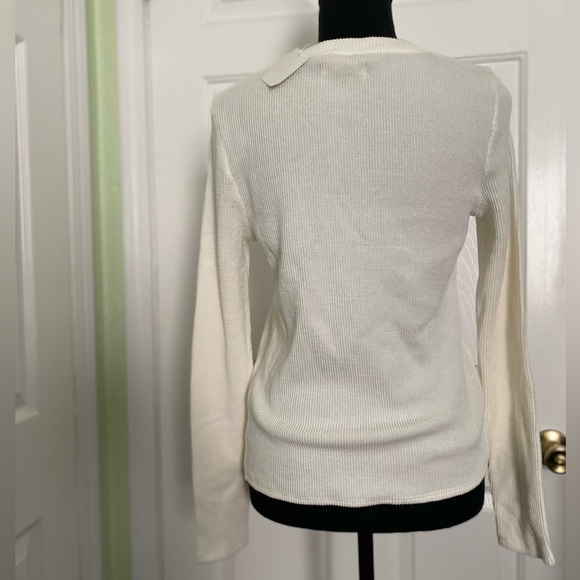 NWT Madewell Knot Front Top Elegant Cream Ribbed  Women's Sweater Size Small - Picture 13 of 14
